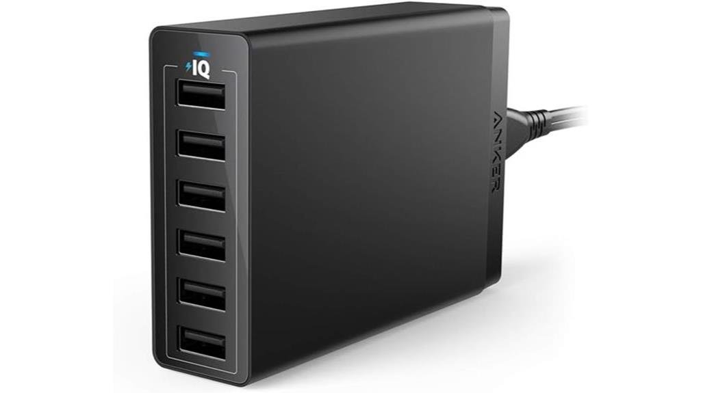 powerful charger with 6 ports