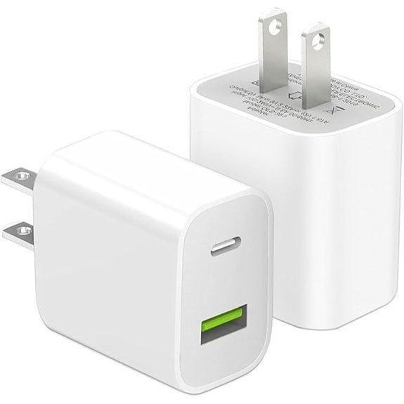 2-Pack USB-C Wall Charger 20W Dual Port