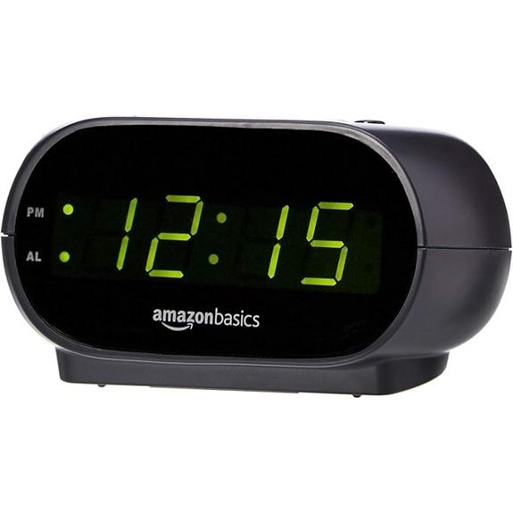 Amazon Basics Small Digital Oval Alarm Clock