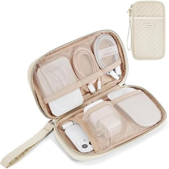BAGSMART Cord Organizer Travel Cable Case Beige