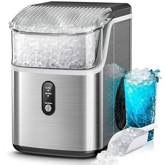 Kismile Nugget Ice Maker Countertop Portable 35lbs/Day