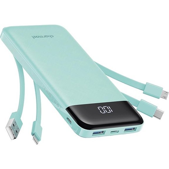 Charmast 10000mAh Portable Charger with Built-in Cables
