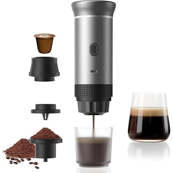 Portable Espresso Maker for Ground Coffee & Capsules