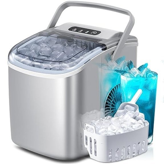 Portable Countertop Ice Maker with Self-Cleaning