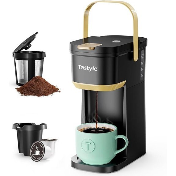 Portable Single-Serve Coffee Maker for K-Cups and Grounds