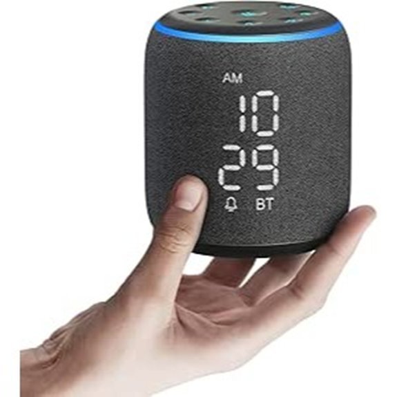 REACHER Portable Sound Machine Alarm Clock Night Light