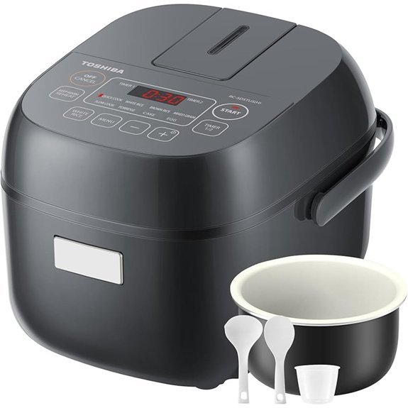TOSHIBA 3-Cup Rice Cooker with LCD Grey