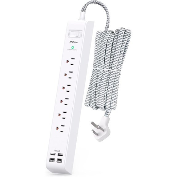 ETL Surge Protector Strip with USB 10 ft