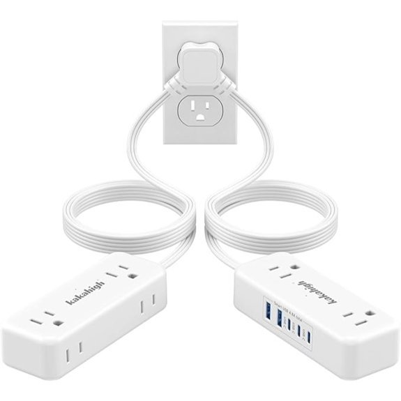 Split Extension Cord 10ft with USB Outlets