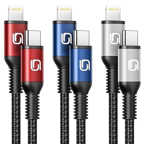 USB-C to Lightning Cable 6ft 3-Pack (MFi)