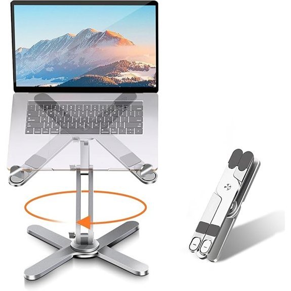 360 Degree Rotating Laptop Stand Foldable Fits 16-inch