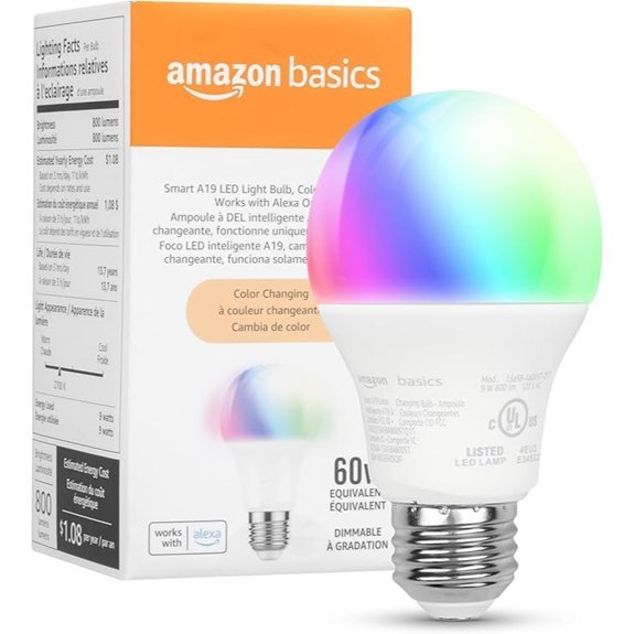 Amazon Basics Smart A19 LED Bulb Color Changing