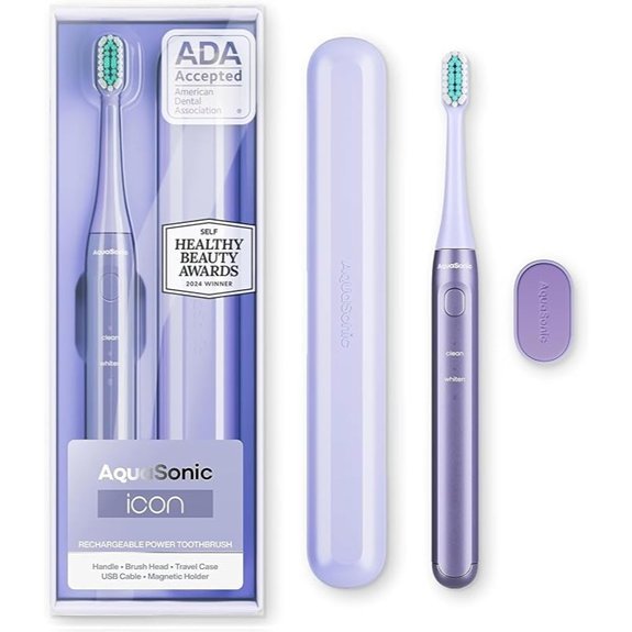 Aquasonic Icon ADA Rechargeable Toothbrush with Travel Case