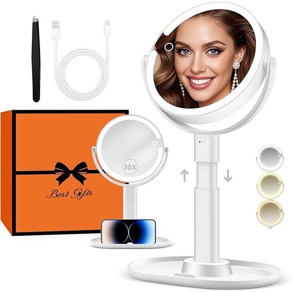 B Beauty Planet 30x Lighted Vanity Mirror Adjustable