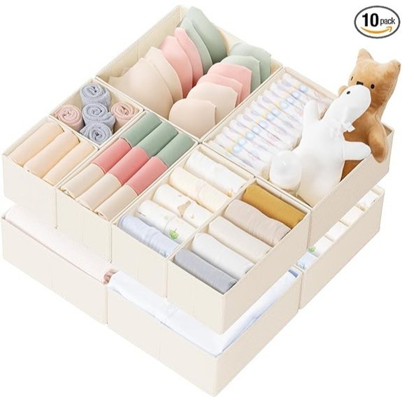 Criusia Drawer Organizer Set 10 Pack (Beige)