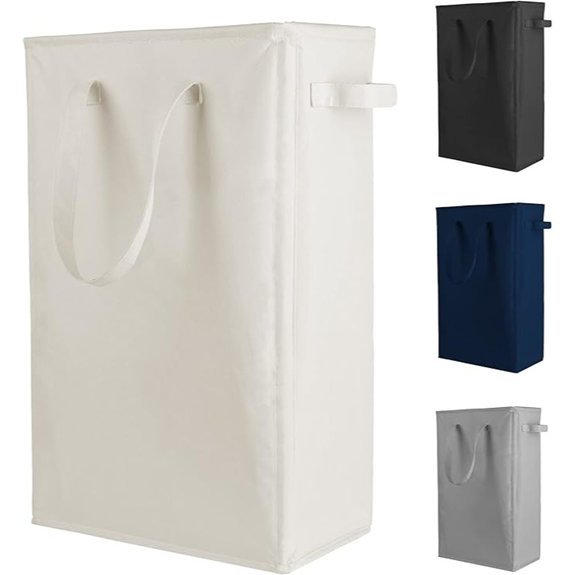 Odonata Slim Collapsible Laundry Hamper 45L Beige