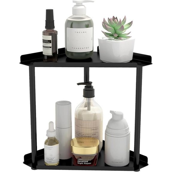 2-Tier Bathroom Counter Organizer Black