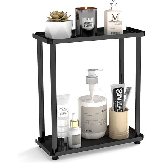 2-Tier Bathroom Countertop Organizer - Black