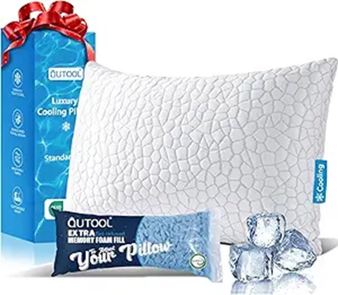 QUTOOL Cooling Pillow with Shredded Memory Foam