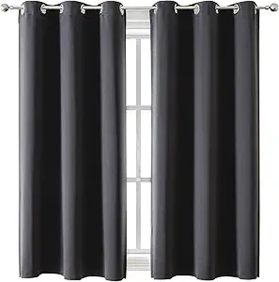 ChrisDowa Blackout Curtains 2 Panels Dark Grey (42x63)