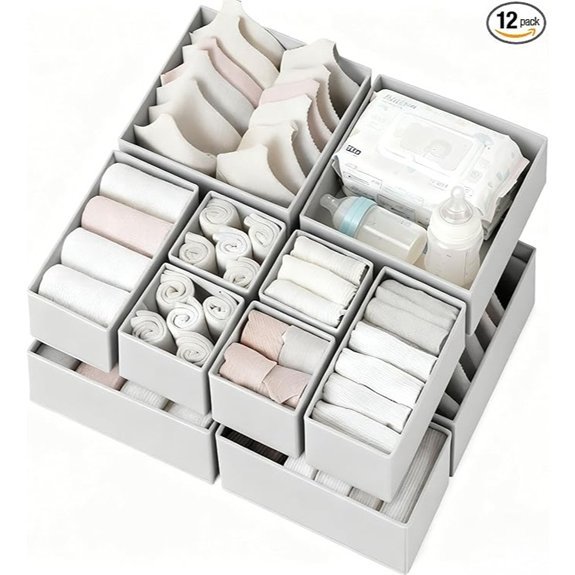 Criusia 12-Pack Drawer Organizers for Baby Clothes