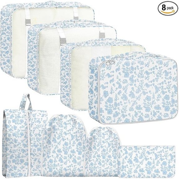 8-Piece Travel Packing Cubes Luggage Organizer Set