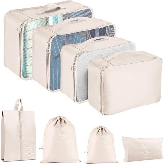 Travel Packing Cubes - 8-Piece Luggage Organizer Set