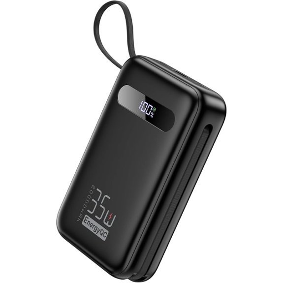 EnergyQC 20000mAh Power Bank with Built-in Cables