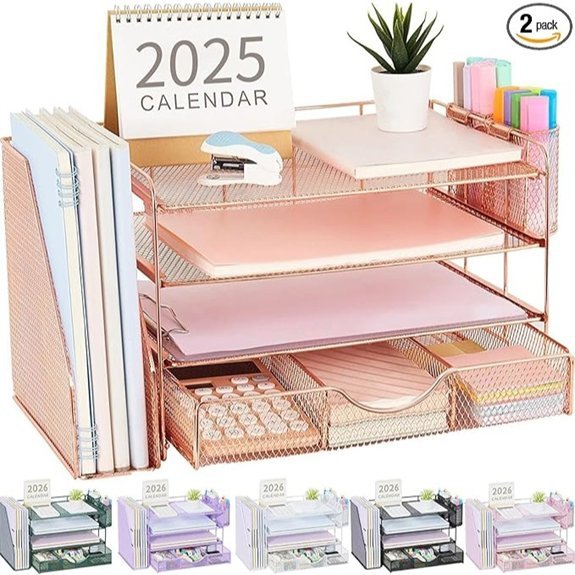 Gianotter 4-Tier Desk Organizer with File Holder