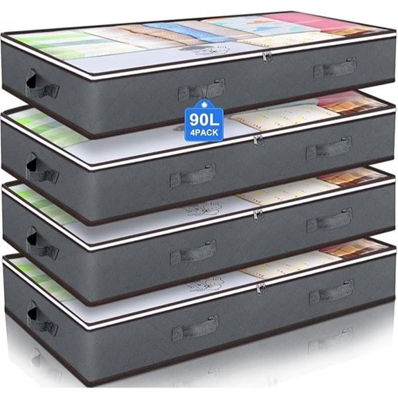 Budding Joy 90L Under-Bed Storage Bins Grey