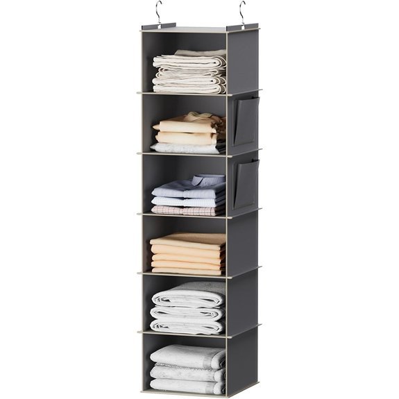 YOUDENOVA 6-Shelf Hanging Closet Organizer (Grey)