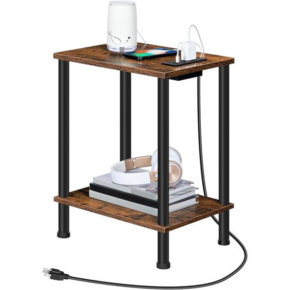 HOOBRO Side Table with USB Charging Station