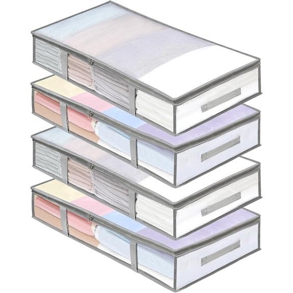 4-Pack Humid-Proof Under-Bed Storage Bins with Handles