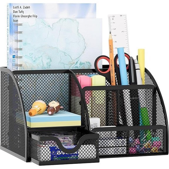 EasyPAG Mesh Desk Organizer with Drawer 6 Compartments