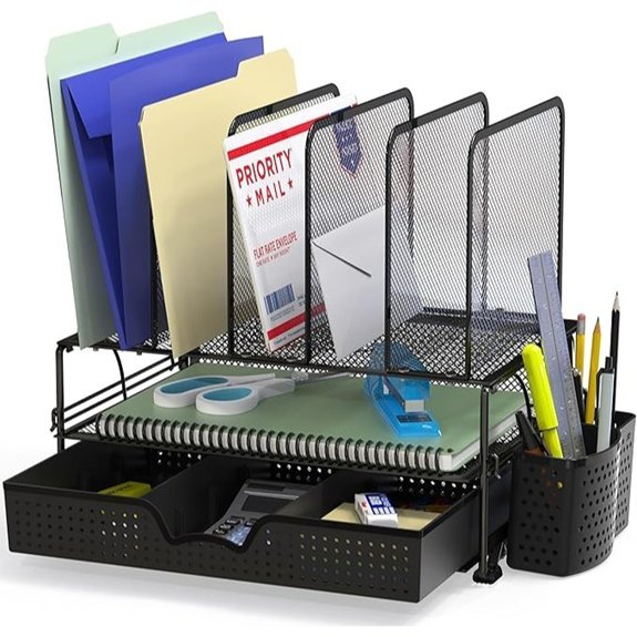Simple Houseware Mesh Desk Organizer with Sliding Drawer