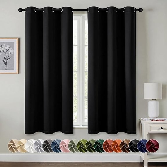 MIULEE Blackout Curtains 63in 2 Panels Thermal Insulation