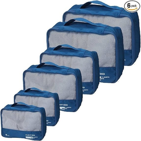 Packing Cubes Set for Travel Luggage Navy Blue
