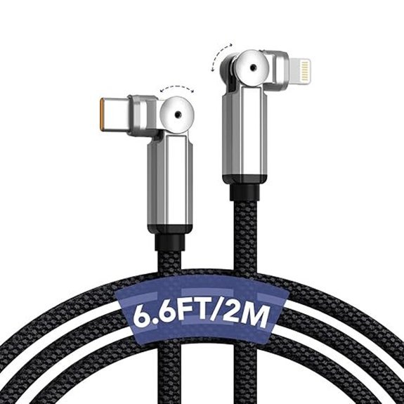 Right-Angle USB-C to Lightning Cable 6ft MFi