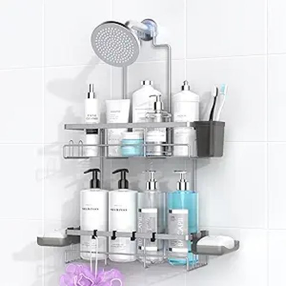 Shower Caddy Organizer: Rustproof Shelf No Drill