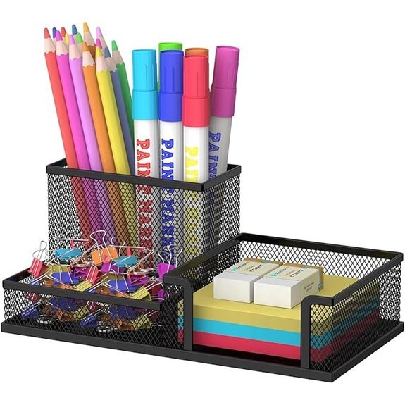 SUPEASY Desk Organizer Pen Holder with 3 Compartments