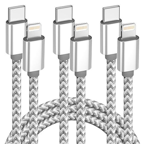 USB-C to Lightning Cable 3-Pack 6ft MFi