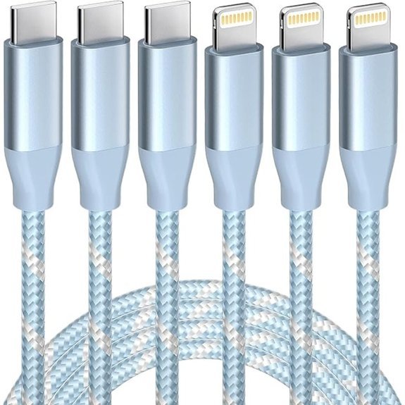 USB-C to Lightning Cable 3-Pack 6ft MFi