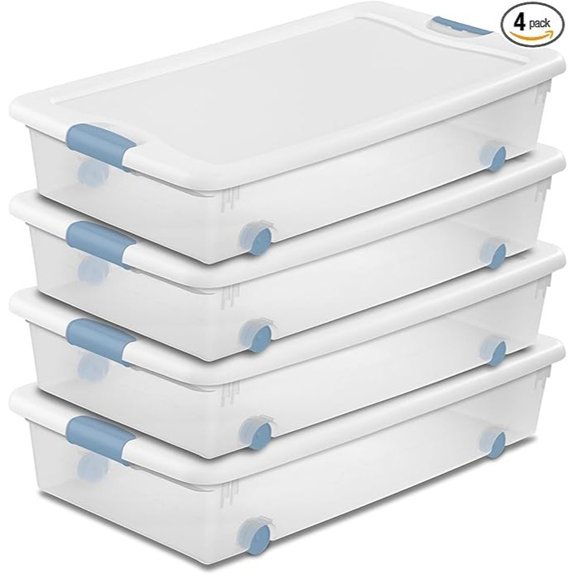 Sterilite 4-Pack 56-Quart Underbed Wheeled Latching Box