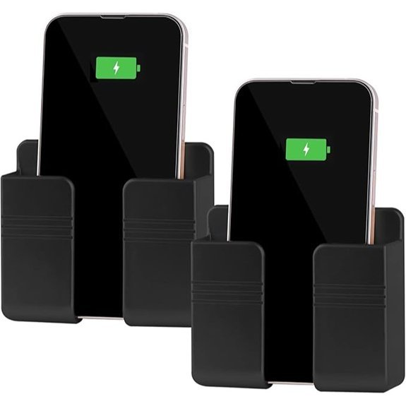 CEI&BPY Wall-Mounted Phone Holder 2-Pack (Black)