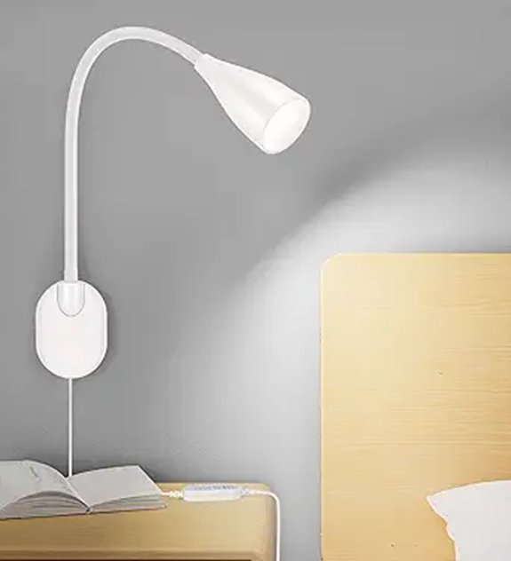 Wall-Mmounted LED Bedside Reading Light with USB