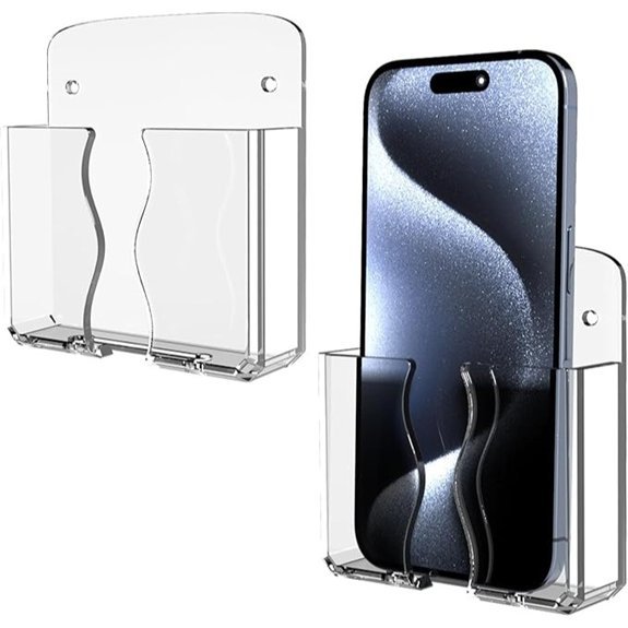 Wall Mounted Phone Holder with Charging Hole (2-Pack)