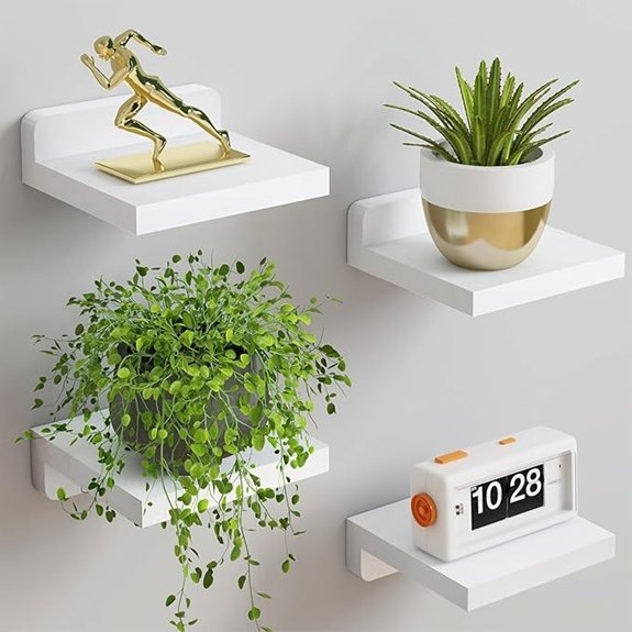 Fixwal Floating Shelves White 5x5 Set of 4