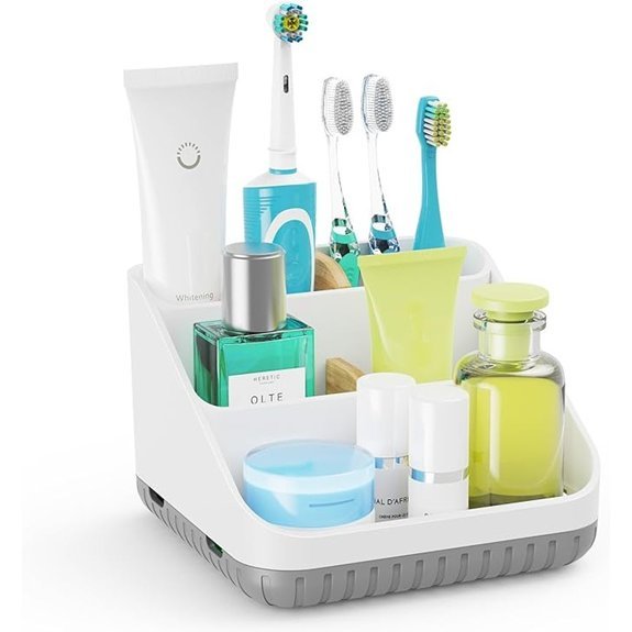 Chintu Bathroom Toothbrush Holder 6-Slot Organizer White