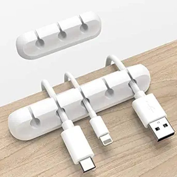 White Cable Clips Cord Organizer (2 Packs)