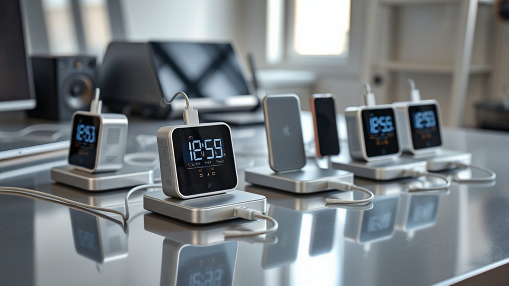 charging stations with alarm clocks